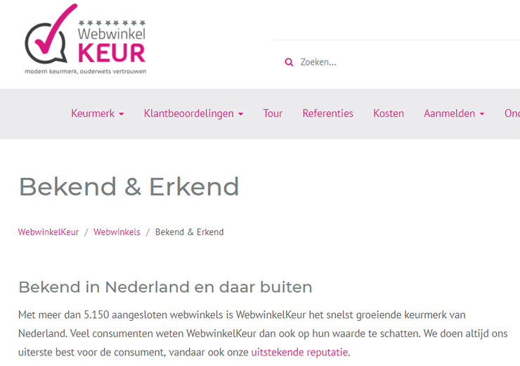 WebwinkelKeur: 5150 webwinkels.