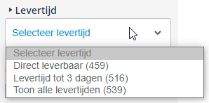 Kieskeurig.nl filtert nu ook op levertijd.